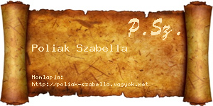 Poliak Szabella névjegykártya